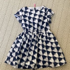 Crewcuts navy and white heart dress